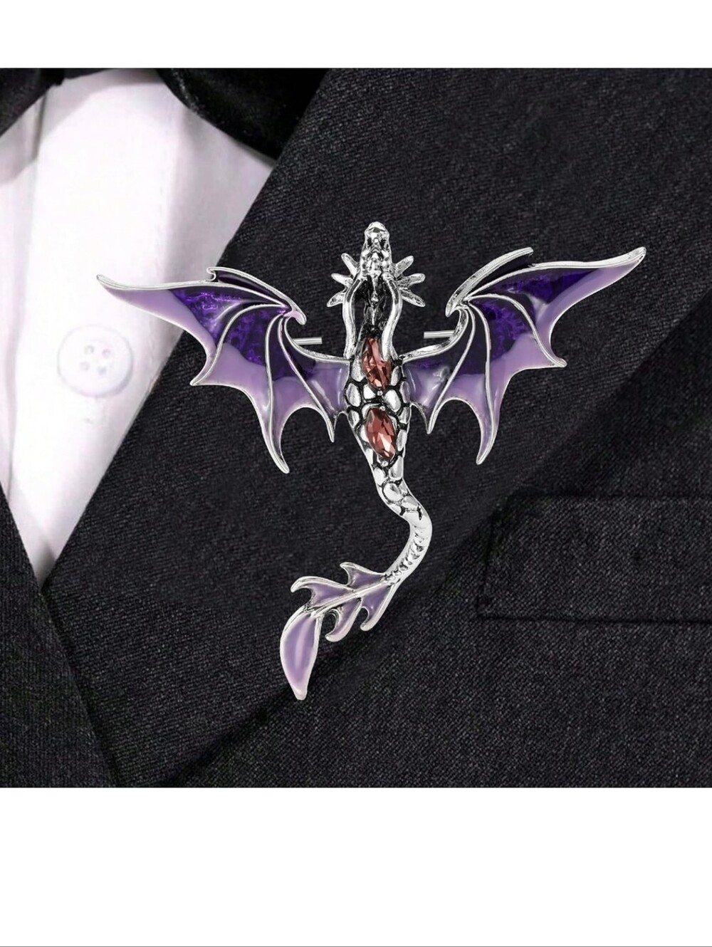 Purple Dragon Lapel Pin Brooch for Men